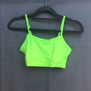 Lime green sports bra